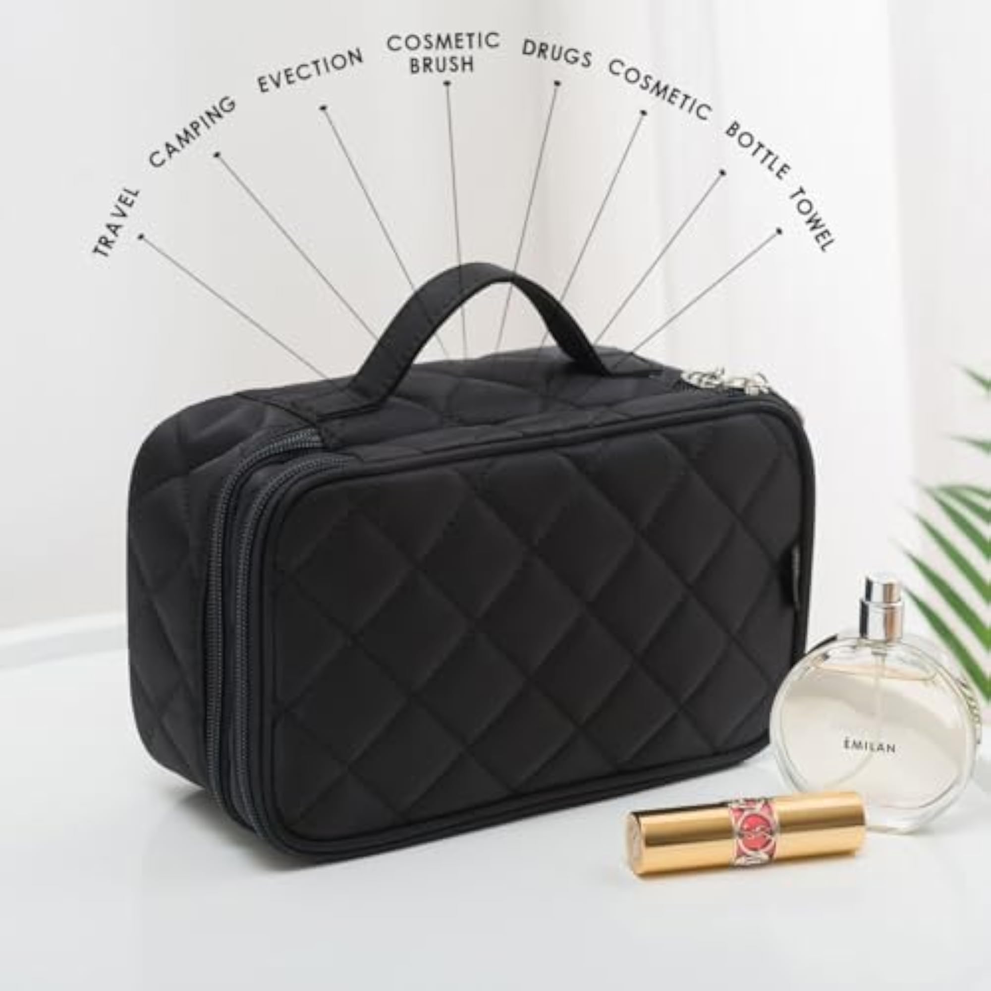 Travel Cosmetic Organizer, Compact & Stylish Makeup Bag